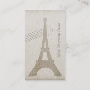 Vintage Canvas Eiffelturm Reise - Visitenkarte