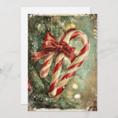 Vintage Cany Canes Card Feiertagskarte (Vorne/Hinten)