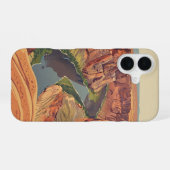 Vintage Canyon Meander iPhone 16 Hülle (Rückseite (Horizontal))