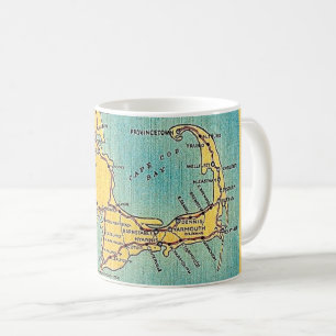 Vintage Cape Cod Karte Tasse