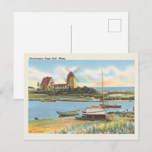 Vintage Cape Cod Massachusetts Szene Postkarte (Vorne/Hinten)