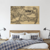 Vintage Cape Cod Railroad Map (1893) Leinwanddruck (Insitu (Schlafzimmer))
