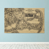 Vintage Cape Cod Railroad Map (1893) Leinwanddruck (Insitu (Holzboden))