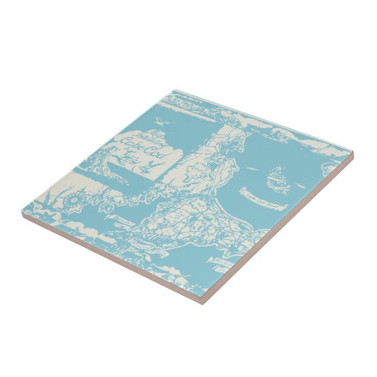 Vintage Cape- Codkarte Fliese (Seite)