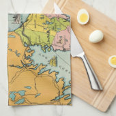 Vintage Cape- Codkarte Küchentuch (Viertel Falte)