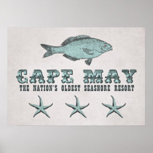 Vintage-Cape-May-Strand-Resort-Plakat Poster