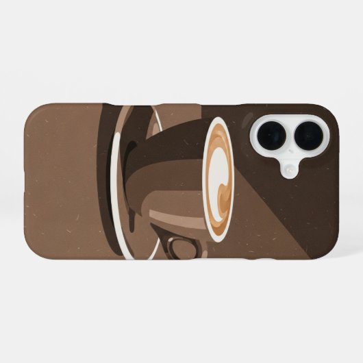 Vintage Cappuccino iPhone 16 Hülle (Rückseite (Horizontal))