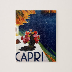 Vintage Capri Italien Reise Szene Illustration Puzzle