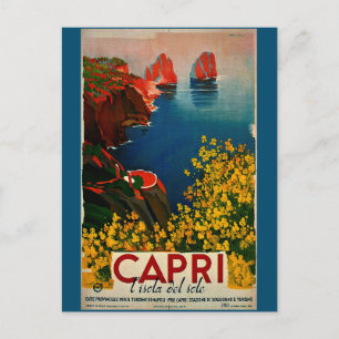 Vintage Capri Italienische Reise-Werbeplakat Postkarte