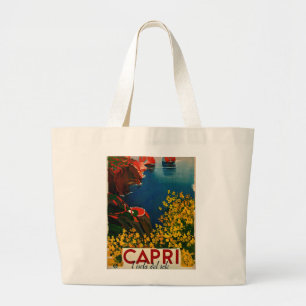 Vintage Capri L'Isola del Sole Italien Jumbo Stoffbeutel