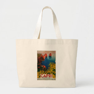 Vintage Capri L'Isola del Sole Italien Jumbo Stoffbeutel