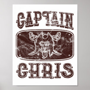 Vintage Captain Chris Personalisierter Pirat-Ponto Poster