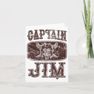Vintage Captain Jim Personalisiertes Pirat Pontoon Karte