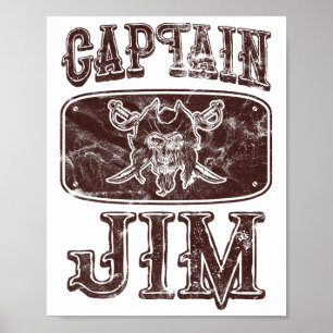 Vintage Captain Jim Personalisiertes Piratenpontoo Poster