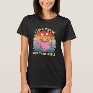 Vintage Capybara Ich liebe Kaffee mehr als Mensche T-Shirt