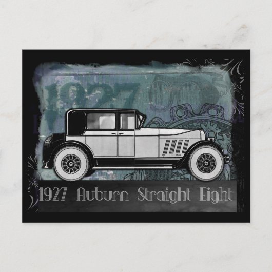 Vintage Car 1927 Auburn Straight Acht Postkarte (Vorderseite)