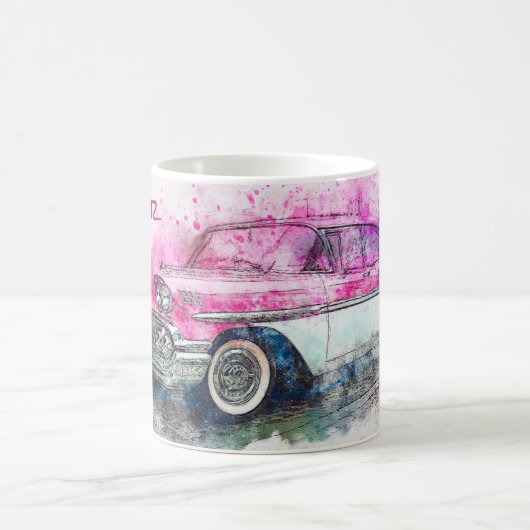 Vintage Car Abstrakt Graphic Kaffeetasse (Mittel)