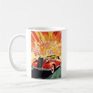 Vintage Car Alte Freunde sind die Besten Kaffeetasse