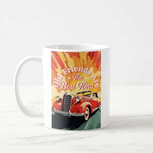 Vintage Car Alte Freunde sind die Besten Kaffeetasse (Links)