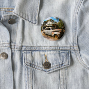 Vintage Car and Garage, 6 cm Abzeichen rund Button