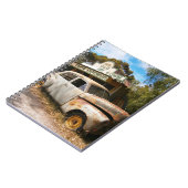 Vintage Car and Garage, Notebook Notizblock (Linke Seite)