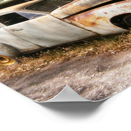 Vintage Car and Garage, Poster (Ecke)