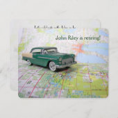 Vintage Car auf Karte Vermietung (Vorne/Hinten)