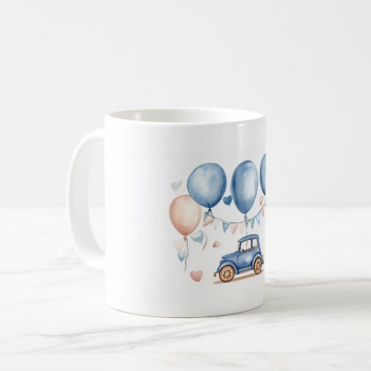 Vintage Car Babydusche Kaffeetasse (Vorderseite Links)