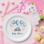 Vintage Car Babydusche Pappteller (Party)