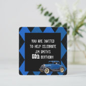 Vintage Car Birthday Invite Einladung (Stehend Vorderseite)
