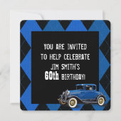 Vintage Car Birthday Invite Einladung (Vorderseite)