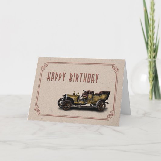 Vintage Car Birthday Karte (Vorderseite)