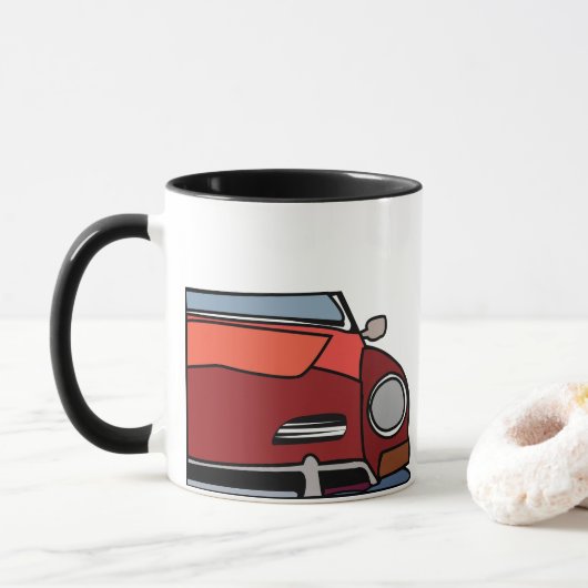 Vintage Car Birthday Tasse (Mit Donut)