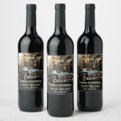 Vintage Car Birthday Weinetikett (Flaschen)