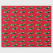 Vintage Car Black Santa! Geschenkpapier (Flach)
