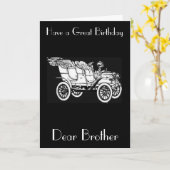 VINTAGE CAR BROTHER GREETCARD KARTE (Gelbe Blume)