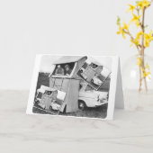 Vintage Car Camping Caravan Karte (Gelbe Blume)