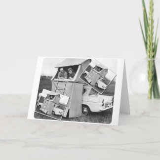 Vintage Car Camping Caravan Karte