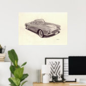 Vintage Car: Chevrolet Corvette Poster (Heimbüro)