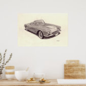Vintage Car: Chevrolet Corvette Poster (Küche)