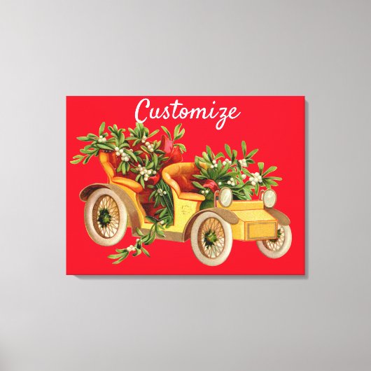 Vintage Car Christmas Mistletoe Thunder_Cove Leinwanddruck (Vorderseite)