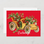 Vintage Car Christmas Mistletoe Thunder_Cove Postkarte (Vorne/Hinten)