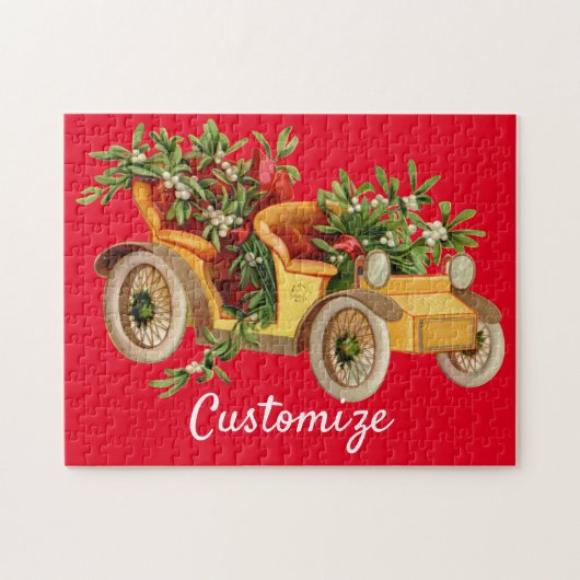 Vintage Car Christmas Mistletoe Thunder_Cove Puzzle (Horizontal)