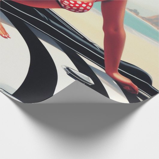 Vintage Car Classic Button Up Geschenkpapier (Ecke)