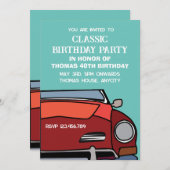 Vintage Car Classic Geburtstagsparty Einladung (Vorne/Hinten)