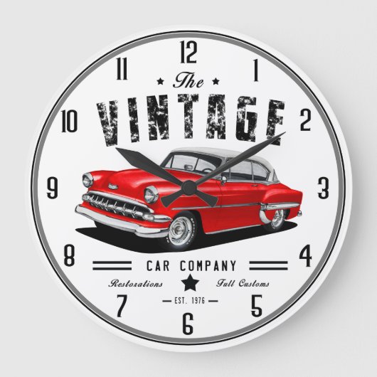 Vintage Car Company Bel Air Große Wanduhr (Vorderseite)