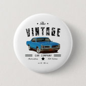 Vintage Car Company Blue GTO Button (Vorderseite)