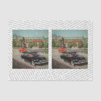 Vintage Car Decoupage Collage oder Geschenk Seidenpapier