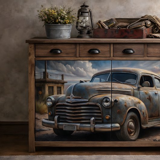 Vintage Car Decoupage Seidenpapier