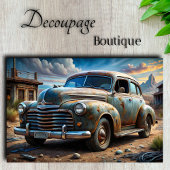 Vintage Car Decoupage Seidenpapier